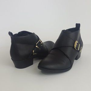 Bar III Ontario Leather Ankle Boot Black 7.5